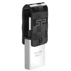 "Silicon Power Mobile C31", 16 GB, A tipo USB / C tipo USB, 3.2 Gen 1 (3.1 Gen 1), pasukamas, 3,3 g, juodas, sidabrinis
