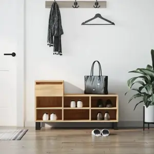 Spintelė batams, ąžuolo spalvos, 102x36x60cm, apdirbta mediena