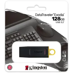 KINGSTON 128 GB USB3.2 Gen1 "DataTraveler Exodia" juoda + geltona
