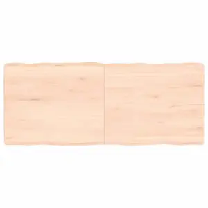 Stalo stalviršis, 120x50x6 cm, neapdorotas, ąžuolo masyvas su natūralia briauna