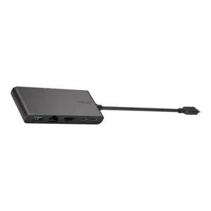 ASUS dvigubas 4K USB-C dokas, laidinis, USB 3.2 Gen 2 (3.1 Gen 2) Type-C, 10,100,1000 Mbit/s, juoda…