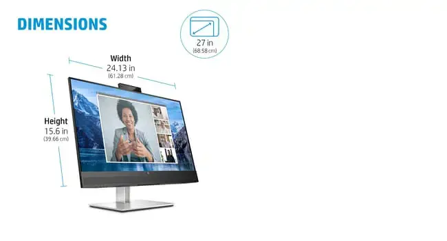 Monitorius HP E-Series E27m G4, 68.6 cm (27"), 2560 x 1440 pixels, Quad HD, 5 ms, Black