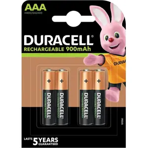 Duracell StayCharged AAA (4 vnt.), Įkraunama baterija, AAA, Nikelio-metalo hidrido (NiMH), 4 vnt., 800 mAh, 44,5 mm