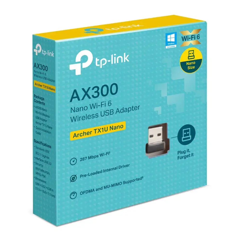 TP-LINK Archer TX1U Nano AX300 Nano Wi-Fi 6 USB Adapter | TP-LINK