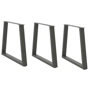 Valgomojo stalo kojos, V formos, 3 vnt., antracito spalvos, 70x(72-73,3) cm, plienas