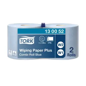 Pramoninis popierius TORK Advanced 420 W1/W2,130052, 2 sl., 23.5 cm x 255 m, mėlyna sp.