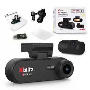 XBLITZ VECTOR 3CH 3-CHANNEL DVR WITH REARVIEW CAMERA, Wi-Fi, AND GPS