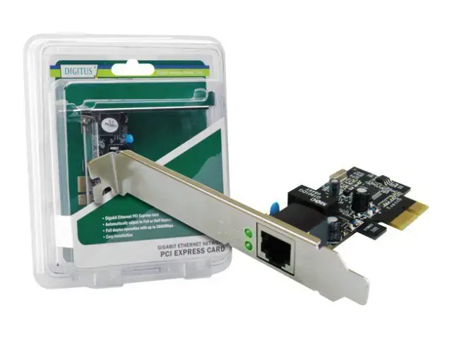 DIGITUS DN-10132 Gigabit Ethernet PCI Express kortelė 2 prievadų 32 bitų žemo profilio laikiklis "Intel" mikroschemų rinkinys