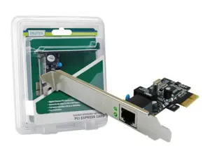 DIGITUS DN-10132 Gigabit Ethernet PCI Express kortelė 2 prievadų 32 bitų žemo profilio laikiklis "Intel" mikroschemų rinkinys