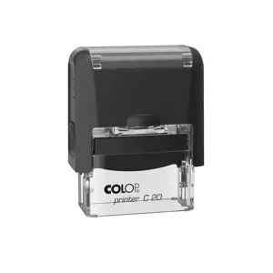 Antspaudas COLOP Printer C20, baltas/skaidrus korpusas, mėlyna pagalvėlė