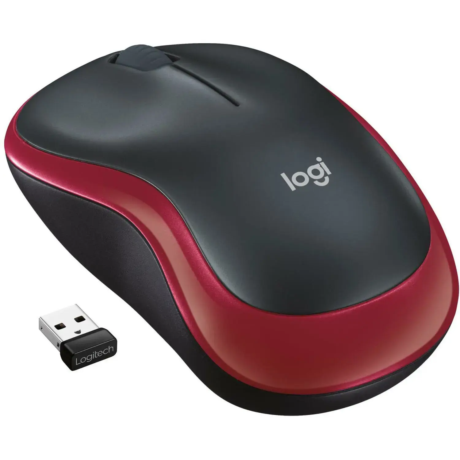 LOGITECH M185 belaidė pelė - raudona - EWR2