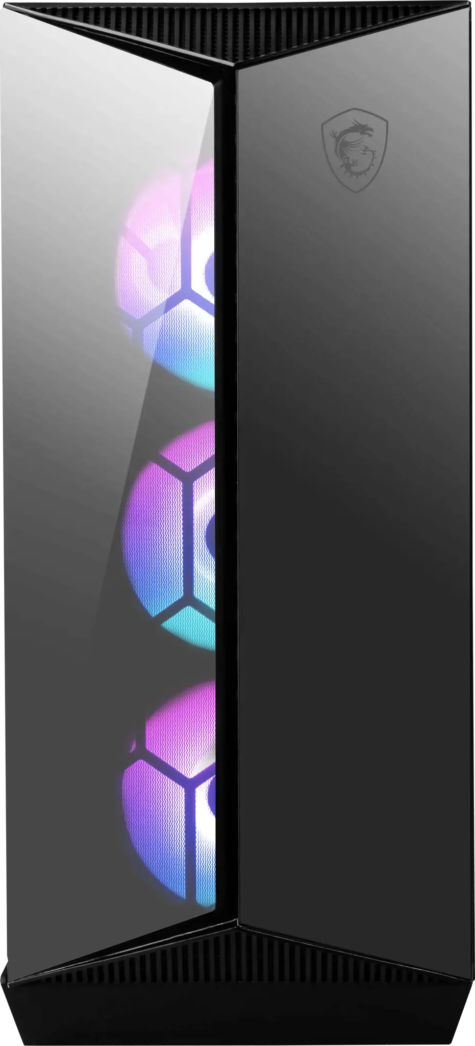 MSI MPG GUNGNIR 110R Vidutinio bokšto žaidimų kompiuterio korpusas, juodas, USB 3.2 Gen2 C tipo, 4x 120 mm ARGB ventiliatorius, "Mystic Light Sync", 1-6 ARGB valdymo plokštė, 2x grūdinto stiklo plokštės, ATX, mATX, mini-ITX, Midi Tower, kompiuteris, juodas, ATX, micro ATX, mini-ITX, metalas, plastikas, SPCC, grūdintas stiklas, žaidimų