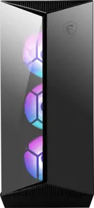 MSI MPG GUNGNIR 110R Vidutinio bokšto žaidimų kompiuterio korpusas, juodas, USB 3.2 Gen2 C tipo, 4x 120 mm ARGB ventiliatorius, "Mystic Light Sync", 1-6 ARGB valdymo plokštė, 2x grūdinto stiklo plokštės, ATX, mATX, mini-ITX, Midi Tower, kompiuteris, juodas, ATX, micro ATX, mini-ITX, metalas, plastikas, SPCC, grūdintas stiklas, žaidimų