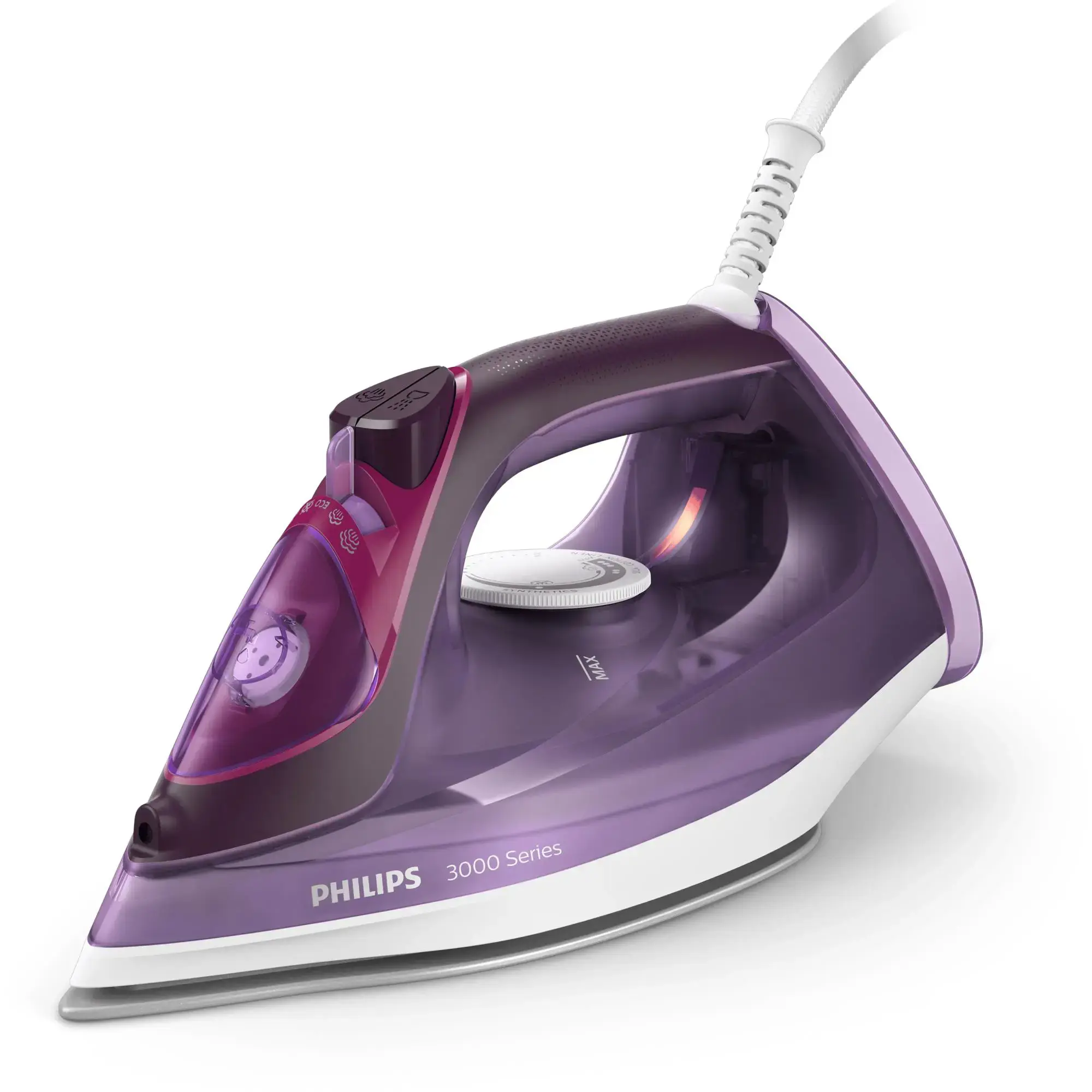 "Philips" 3000 serijos DST3041/30, garų lygintuvas, keraminė padėklo plokštė, 1,9 m, 200 g/min, violetinė, 40 g/min