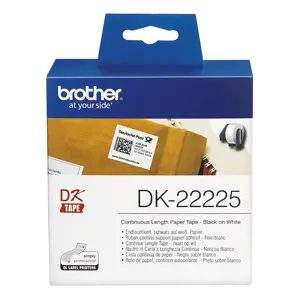 Brother Continuous Paper Tape, Black on white, DK, White, Direct thermal, Brother, Brother QL1050, QL1060N, QL500, QL500A, QL550, QL560, QL560VP, QL570, QL580N, QL650TD, QL700,...