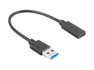 LANBERG AD-UC-UA-03 "Lanberg" adapteris USB TYPE-C(F) - USB Type-A (M) 15 cm juodas