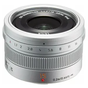 "Panasonic" LEICA DG SUMMILUX 15mm / F1.7 ASPH. (H-X015E-S) Sidabrinis