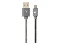GEMBIRD CC-USB2S-AMmBM-1M-BG "Gembird Premium" metalinis spiralinis "Micro-USB" įkrovimo ir duomenų…