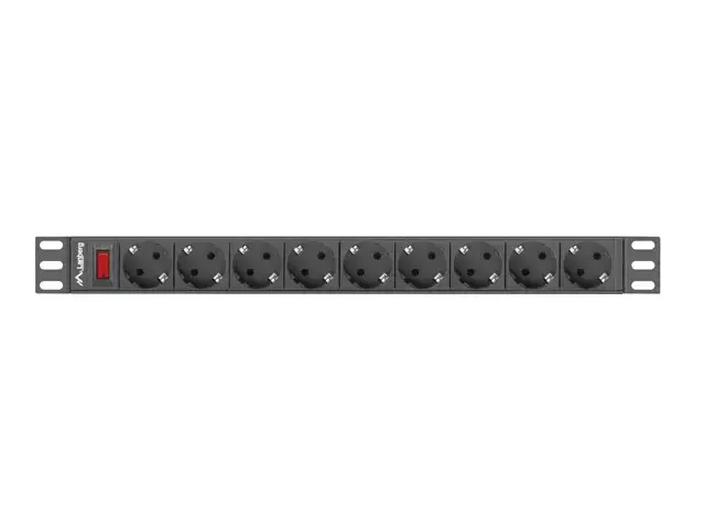 LANBERG maitinimo paskirstymo blokas PDU 19 1U 16A 9 schuko 3m juodas