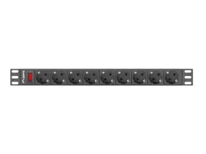 LANBERG maitinimo paskirstymo blokas PDU 19 1U 16A 9 schuko 3m juodas