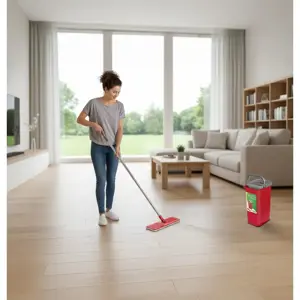 Plokščia šluostė + kibiras + teleskopinis strypas + 2 x mikropluošto padas 5,7 l grindų valymo rinkinys XXL su besisukančia galvute