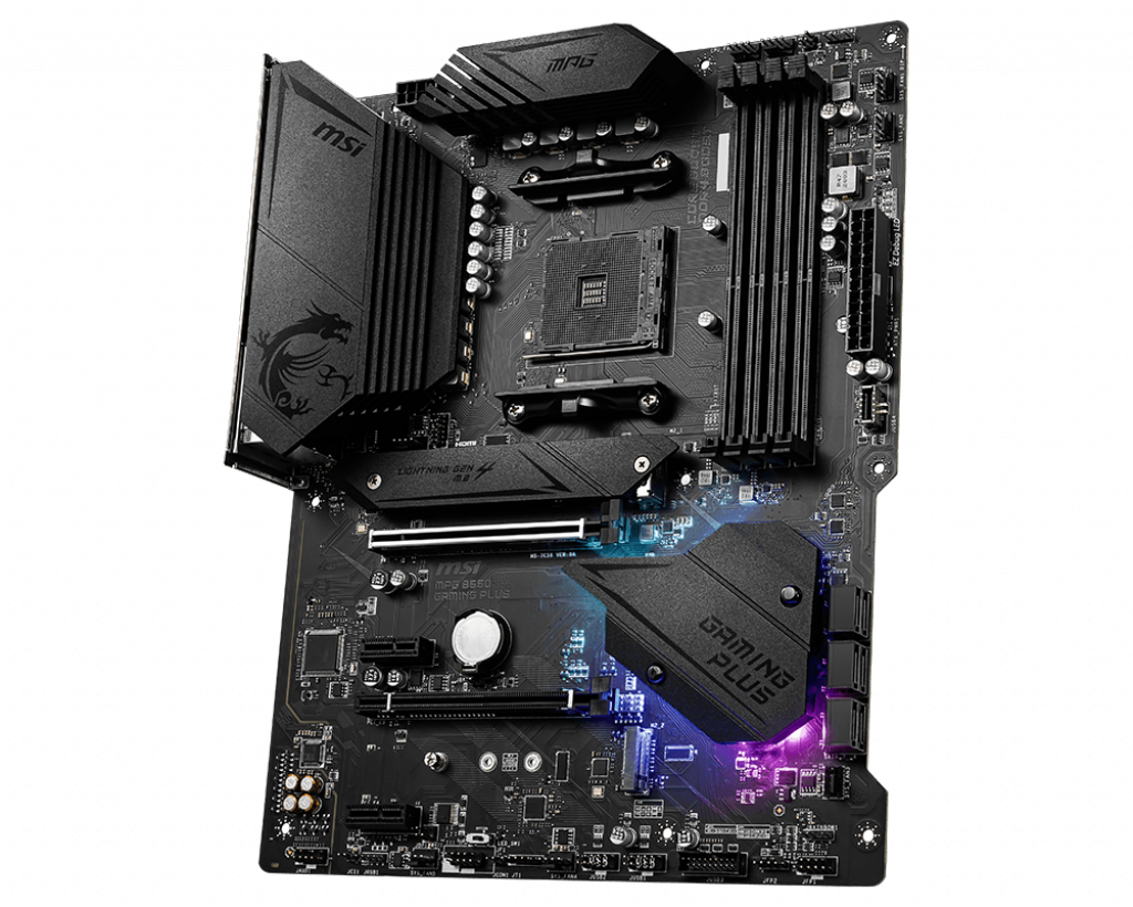 MSI MPG B550 Gaming Plus, AMD, Socket AM4, 3-iosios kartos "AMD Ryzen™ 3", 3-iosios kartos "AMD Ryzen 5", 3-iosios kartos "AMD Ryzen™ 7", 3-iosios kartos..., DDR4-SDRAM, 128 GB, DIMM