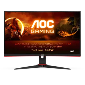 Monitorius AOC G2 C24G2AE/BK, 59.9 cm (23.6"), 1920 x 1080 pixels, Full HD, LED, 1 ms, Black, Red