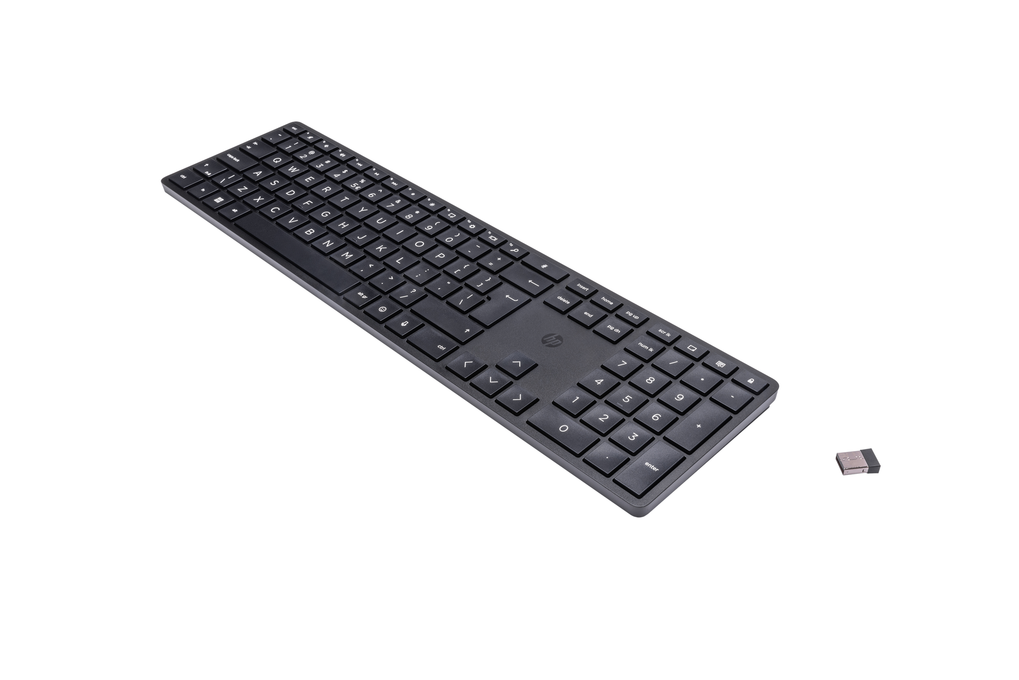 HP 450 programuojama belaidė klaviatūra, pilno dydžio (100 %), RF belaidė + USB, mechaninė, QWERTY, juoda