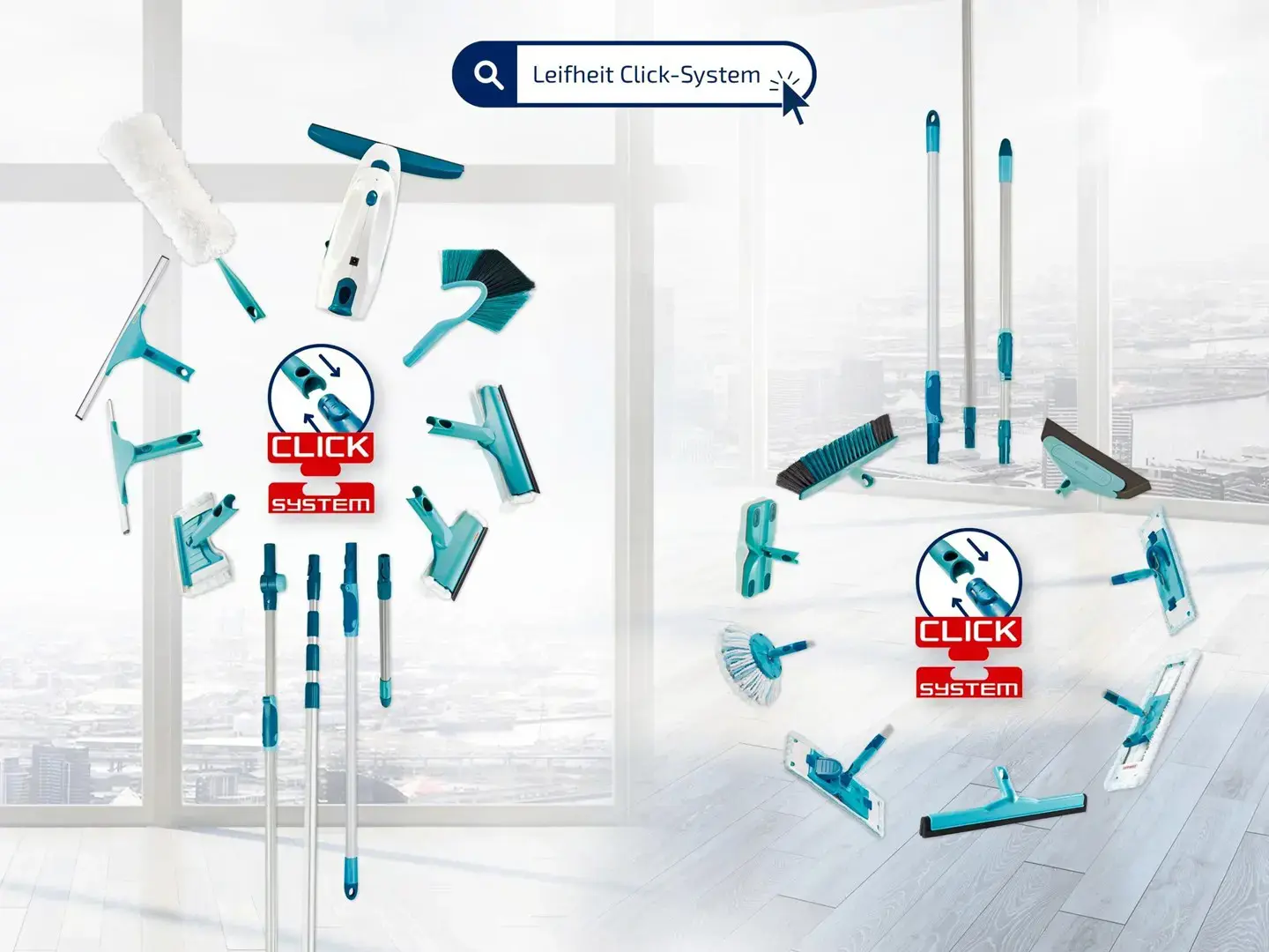 Leifheit Nemo 51042 window cleaner with Click system adapter