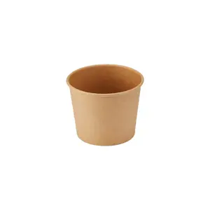 Vienkartiniai popieriniai indeliai sriubai B`Green, rudi, D 96 mm, 350 ml, 25 vnt.