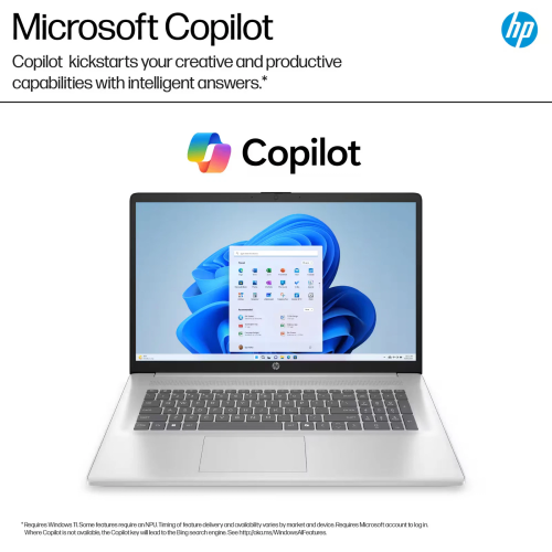 HP 17-cp2025 17.3'' FHD AMD Ryzen 5 7520U 8GB 512GB SSD W11H, Natural Silver