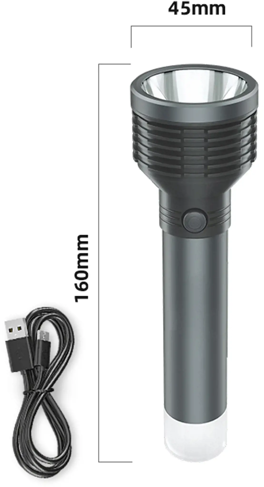 Platininis žibintuvėlis 3W 1200mAh, pilkos spalvos (45772)