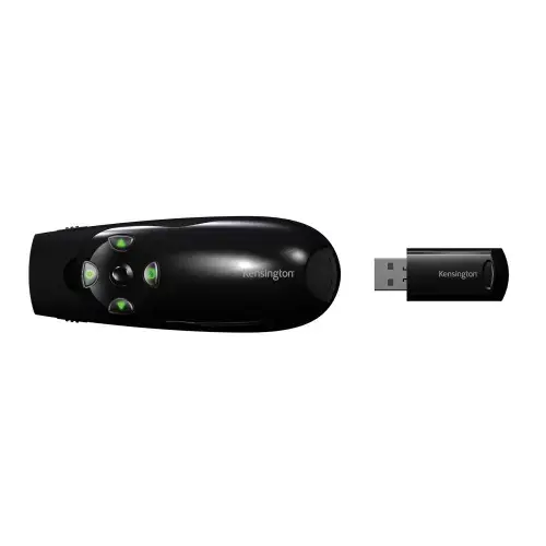 "Kensington Presenter Expert™" belaidis kursoriaus valdymas su žaliuoju lazeriu, RF, USB, 45 m, juodas
