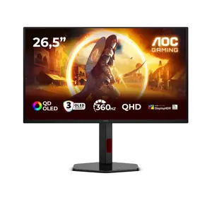 AOC Q27G4SDR | 27 " | QD-OLED | QHD | 16:9 | 360 Hz | 0.03 ms | 2560 x 1440 pixels | 1000 cd/m² | H…