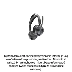 HP Poly Voyager Focus 2-M USB-C-C Headset USB-C/A Adapter Charging Stand