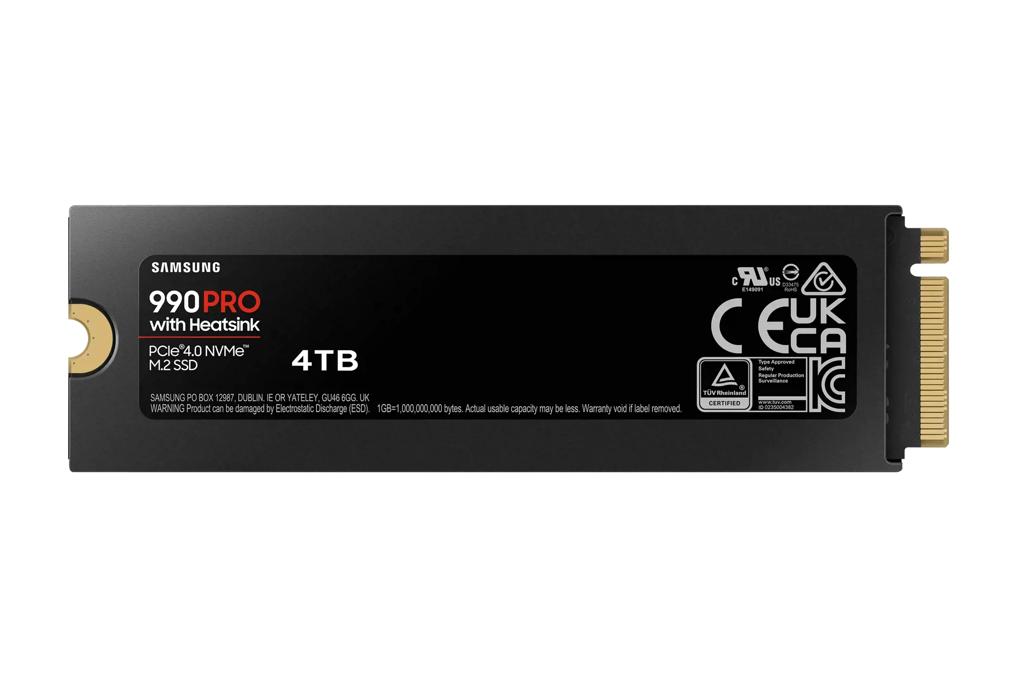 SSD diskas Samsung 990 PRO with Heatsink 4 TB, M.2, PCI Express 4.0