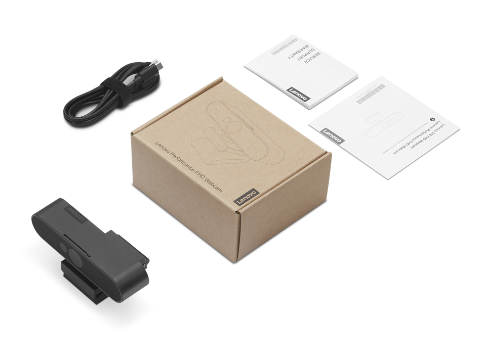 Lenovo Performance FHD, 1920 x 1080 taškų, "Full HD", USB-C, juoda, spaustukas / stovas, 1,8 m