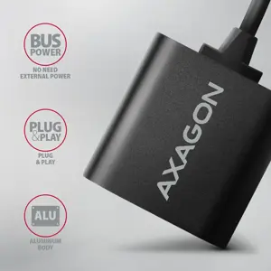 "Axagon" USB garso plokštė su 15 cm kabeliu ir metaliniu korpusu.