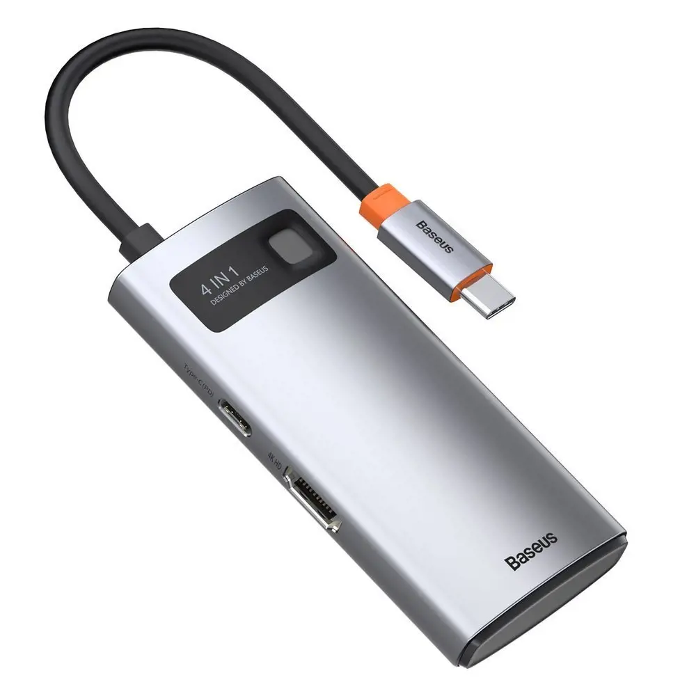 Baseus Metal Gleam 4in1 multifunctional HUB USB Type C - USB Type C Power Delivery 100 W | HDMI 4K 30 Hz | 1x USB 3.2 Gen 1 | 1x USB 2.0 (CAHUB-CY0G)