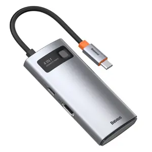 Baseus Metal Gleam 4in1 multifunctional HUB USB Type C - USB Type C Power Delivery 100 W | HDMI 4K 30 Hz | 1x USB 3.2 Gen 1 | 1x USB 2.0 (CAHUB-CY0G)