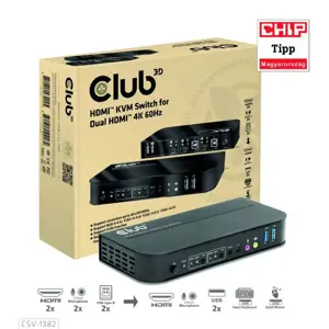 VIDEO SWITCH KVM HDMI 2PORT/CSV-1382 CLUB3D