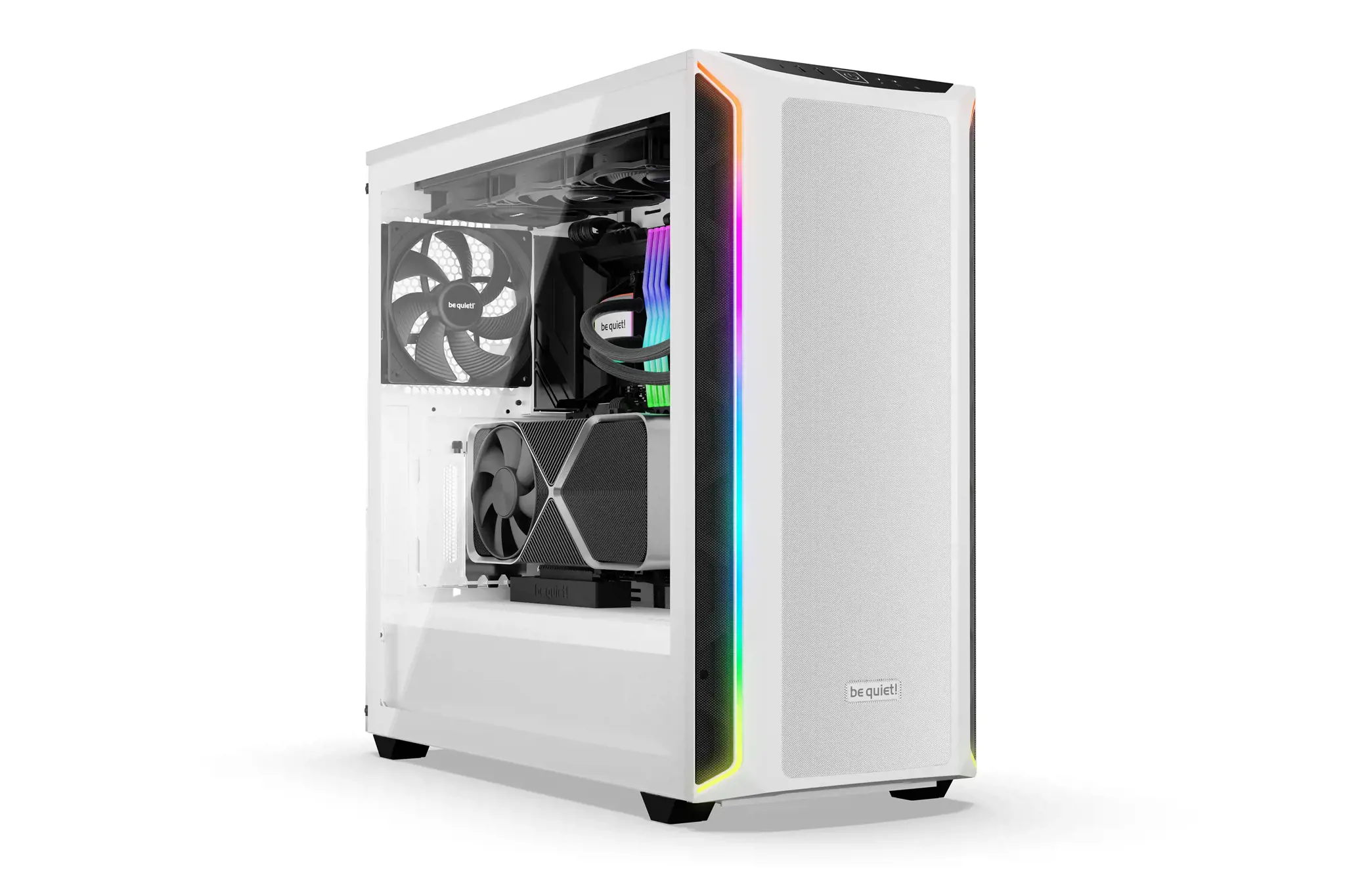 Būkite tylūs! Shadow Base 800 DX White, Midi Tower, Kompiuteris, Balta, ATX, EATX, micro ATX, Mini-ITX, Akrilonitrilo butadieno stirenas (ABS), Plienas, Grūdintas stiklas, Multi