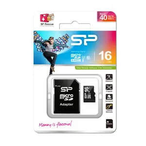 SILICONPOW SP016GBSTH010V10SP Silicon Power atminties kortelė Micro SDHC 16GB Class 10 + adapteris