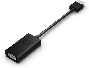 HP HDMI to VGA Cable Adapter, VGA (D-Sub), HDMI Type A (Standard), Male, Female, Black, Home