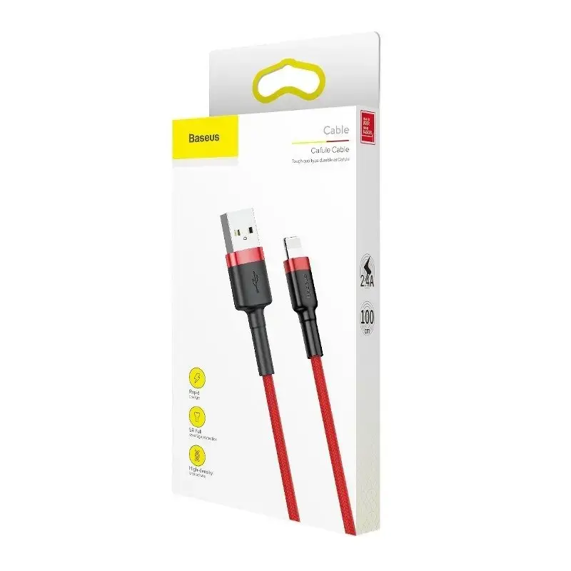 Baseus CALKLF-C09 Lightning (MD818) įkrovimo laidas 1.5A | 200 cm raudona