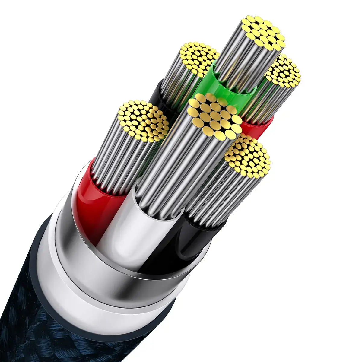 3in1 USB cable Baseus Flash Series, USB-C + micro USB + Lightning, 100W, 1.2m (blue)