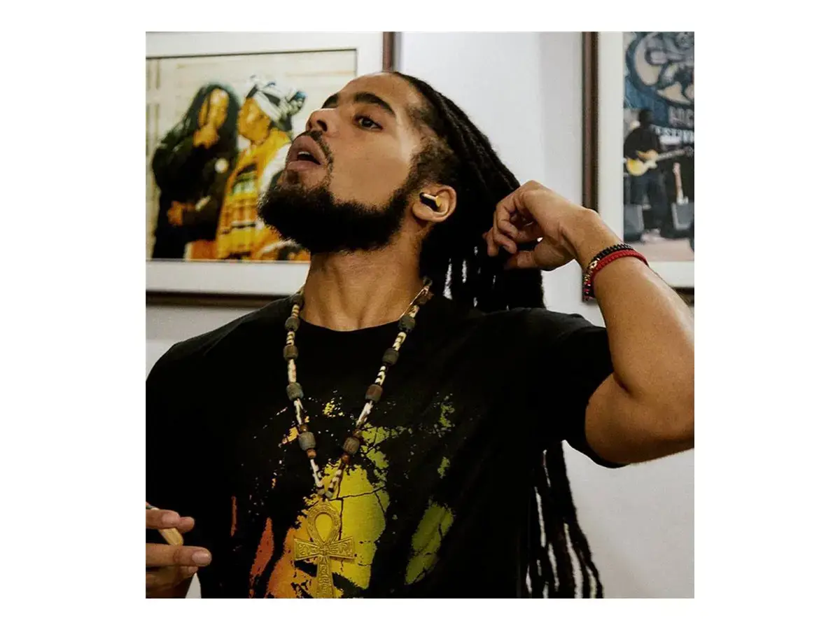 "Marley Rebel True Earbuds" Integruotas mikrofonas, į ausis, belaidės, signatūrinės juodos spalvos