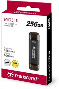 TRANSCEND ESD310C 256 GB išorinis SSD diskas USB 10Gb/s C/A tipo