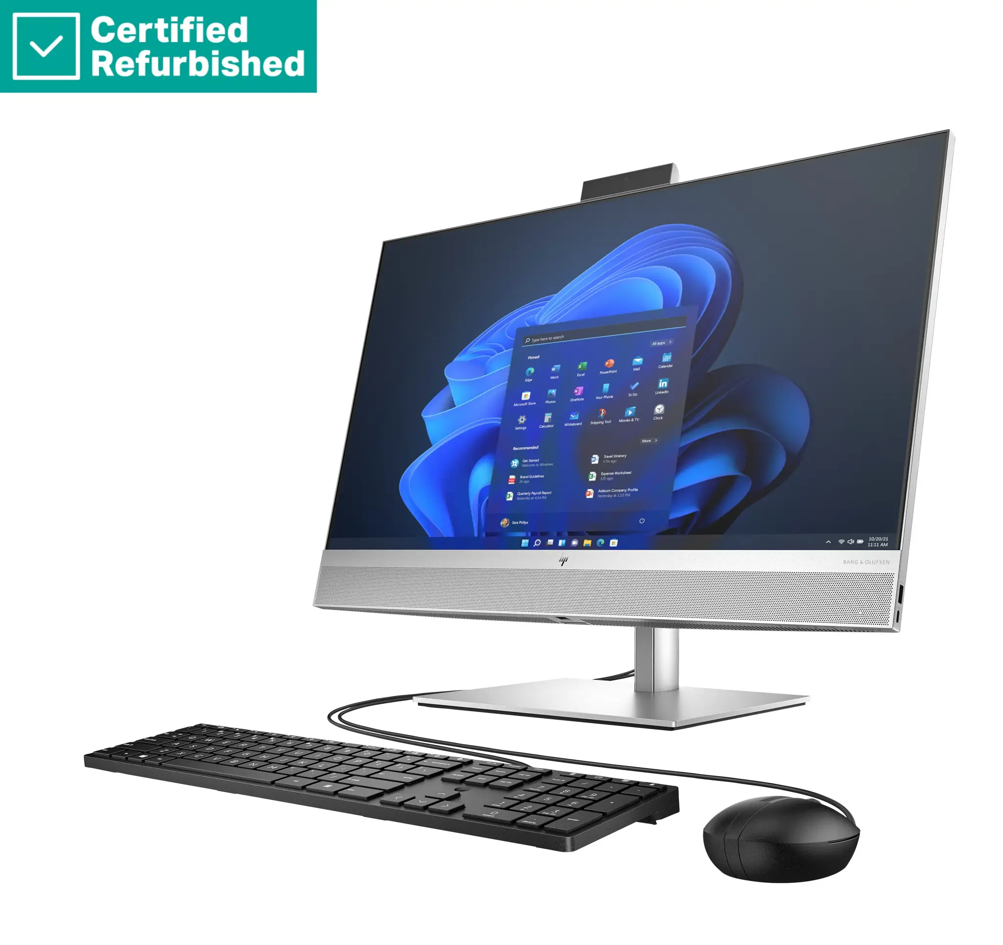 RENEW SILVER HP Elite 870 G9 AIO All-In-One 27 - i7-14700, 16GB, 512GB SSD, 27 FHD Non-Touch AG, FPR, Height Adjustable, USB Mouse, Win 11 Pro, 1 years