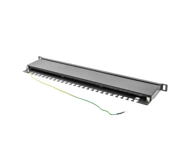 LANBERG PPS5-0024-B Lanberg Patch Panel 24 prievadų 0,5U, kat. 5e, ekranuota, juoda